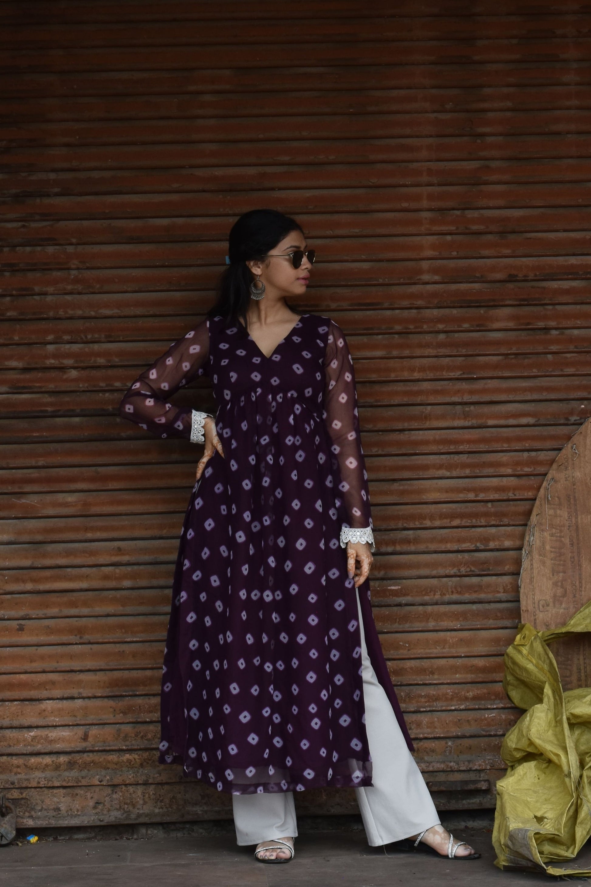 Modern bandhani kurta