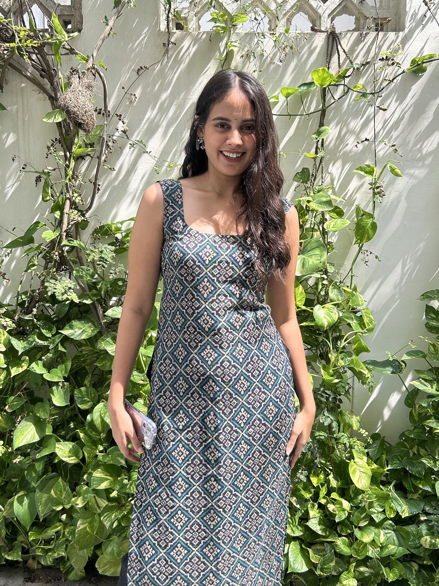 Printed Slub Rayon Long Straight Kurti